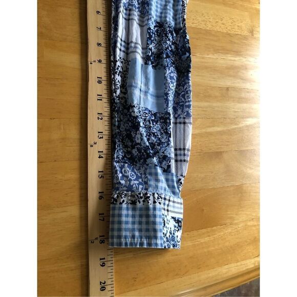 Tommy Hilfiger Women's Cotton Patchwork-Print Roll-Tab Shirt Size M - Picture 10 of 13